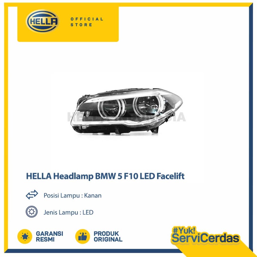 Headlamp Mobil Hella BMW 5 F10 LED Facelift (Kanan) - Lampu Depan Harga 32,400,000 rupiah*Gratis Ongkir