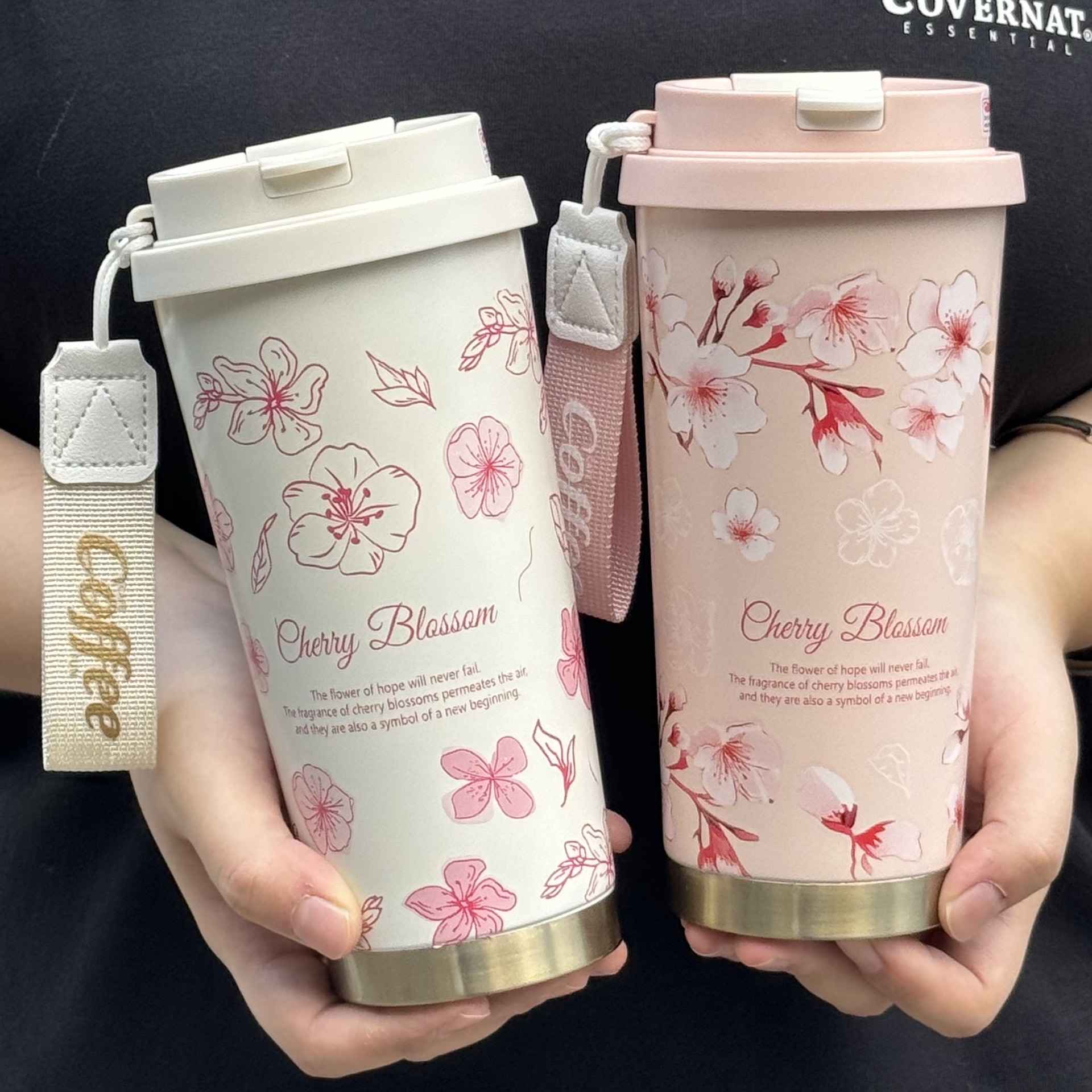 SG48 - Tumbler Stainless 500ML Termos Kopi Air Panas Botol Minum Mug Tahan Panas Motif Bunga Flower