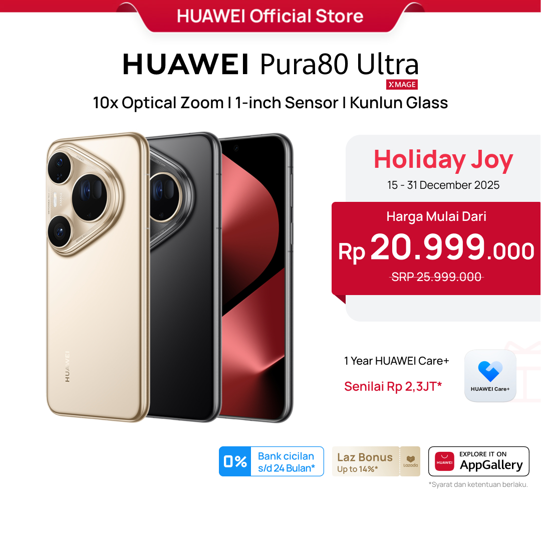 [Year End Deal | Voucher s/d 20%] HUAWEI Pura 80 Ultra Smartphone | 10x Optical Zoom | 1-inch Sensor | Kunlun Glass | 100W | Smart AI Harga 20,999,000 rupiah*Gratis Ongkir