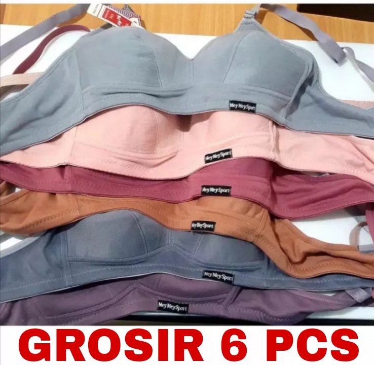 BAYIe - 6 PCS BH/Bra Remaja ABG/Wanita Tanpa Kawat Bahan Katun MUTE /