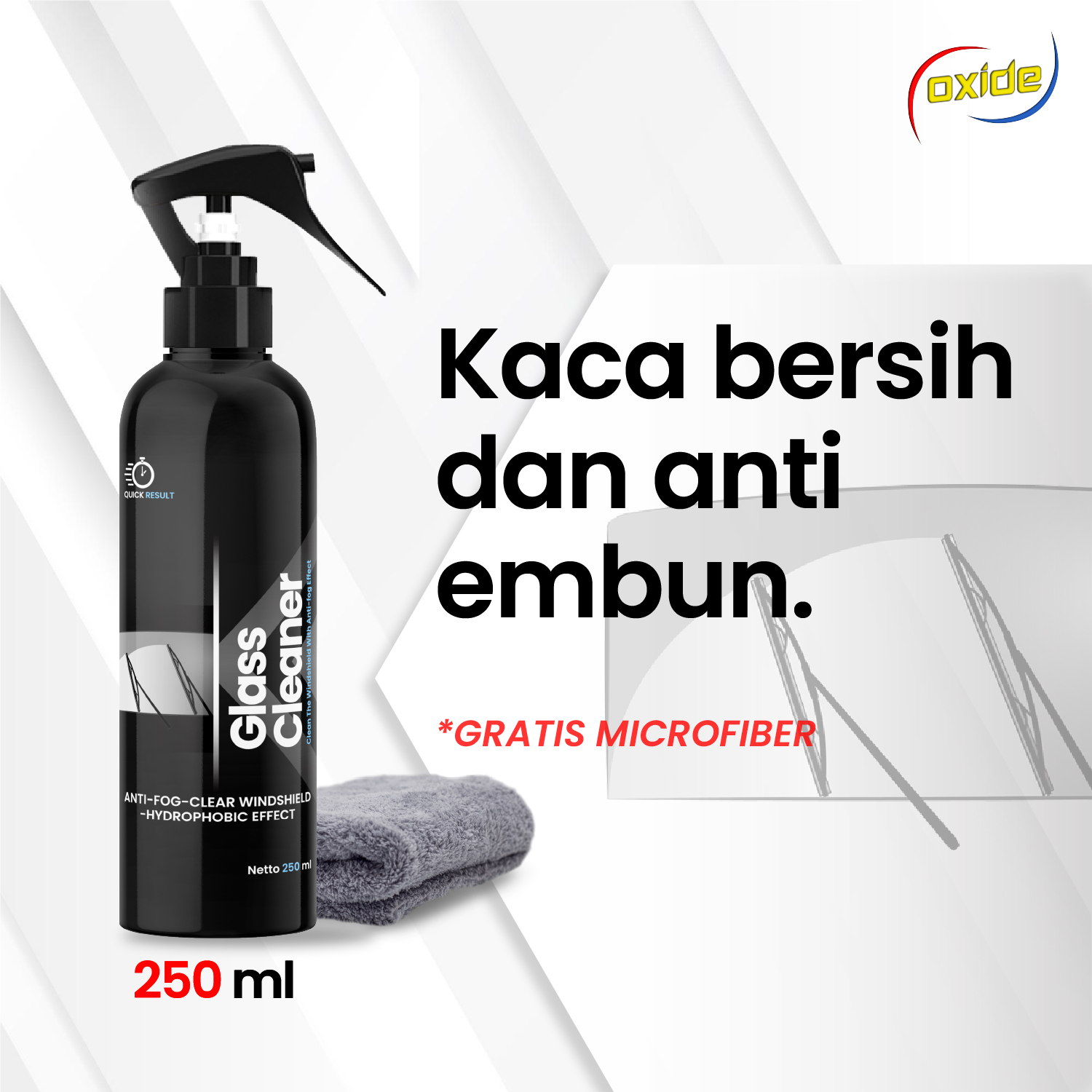 Oxide Glass Cleaner/Anti-Fog Car Glass Cleaner 250 ml Harga 46,000 rupiah*Gratis Ongkir