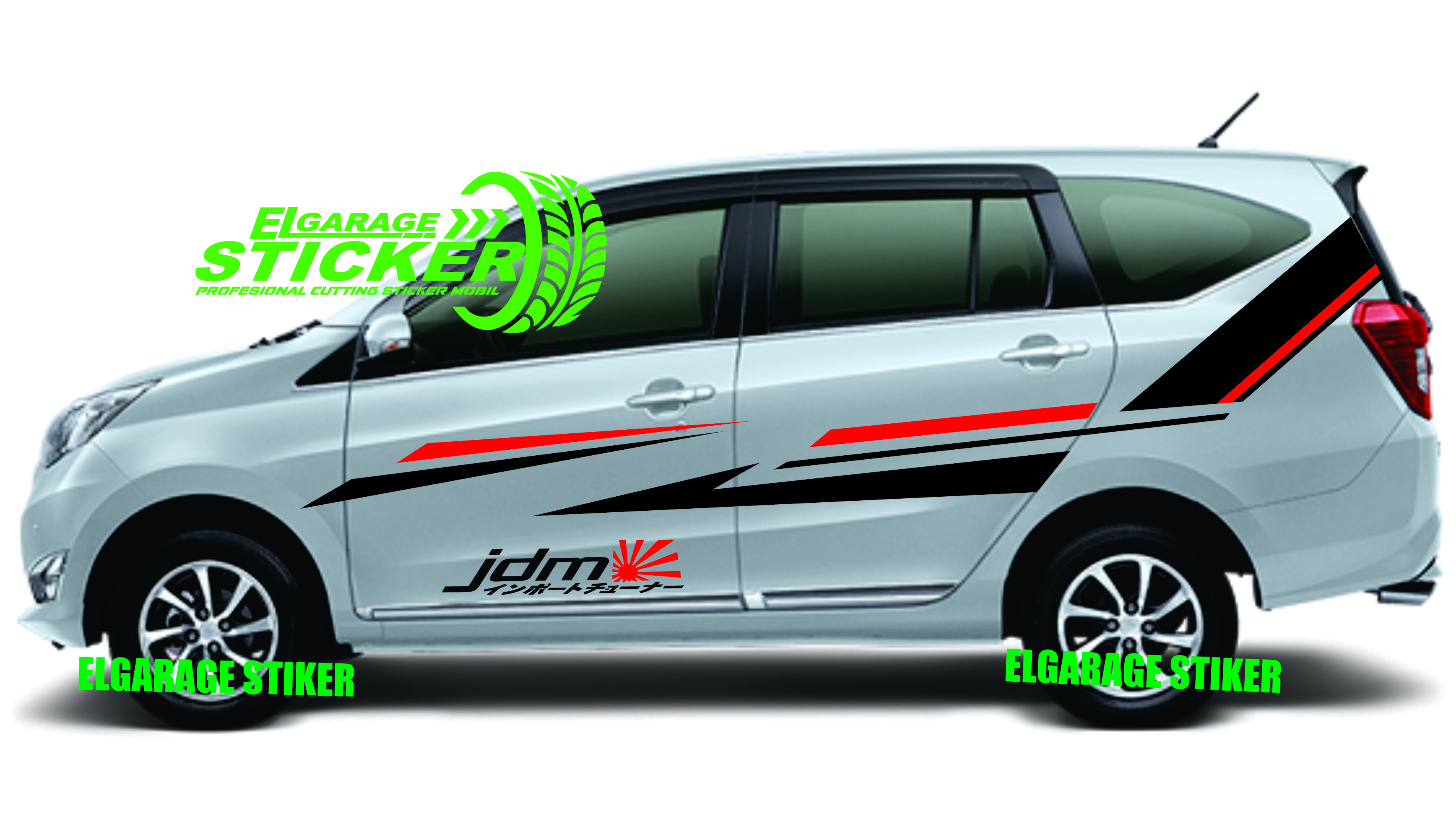 Stiker mobil toyota calya cutting stiker body samping mobil calya stiker striping variasi mobil calya sigra Harga  90,000 Ringgit*Penghantaran Percuma