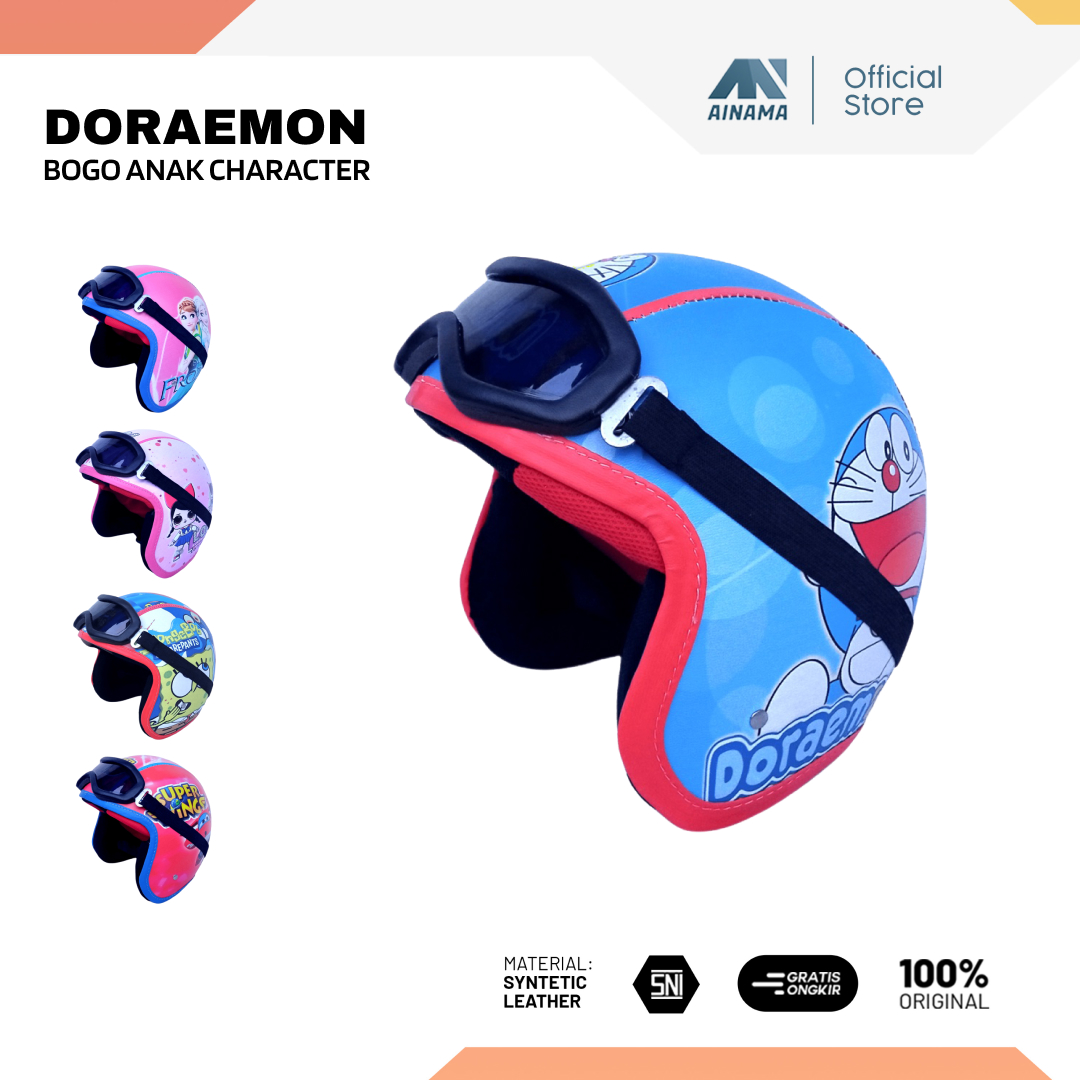 Helm Anak Bogo Retro Polos Kulit Usia 2 3 4 5 6 Tahun Cowok Cewek Banyak Motif Lucu Kacamata Harga 64,999 rupiah*Gratis Ongkir