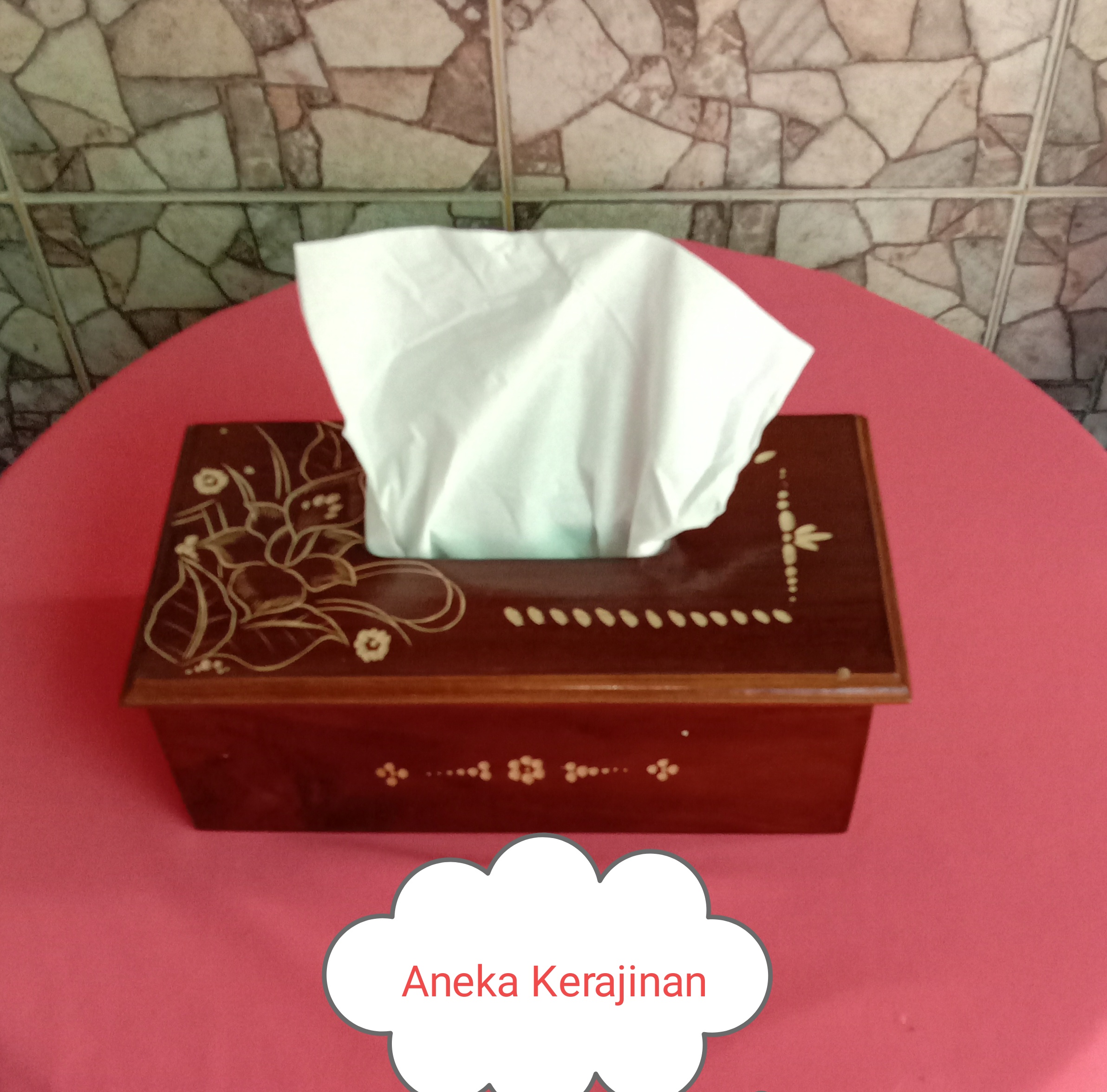Termurah Tempat Tisu Kayu Jati Motif Cukit