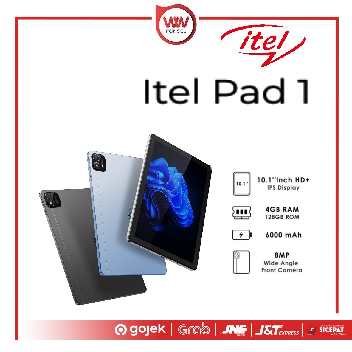 Hp Itel Pad 1 LTE Ram 4GB Internal 128GB Garansi Resmi Giá 1,699,000 Đồng*Miễn phí vận chuyển