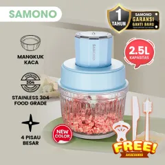 SAMONO Food Chopper Multifungsi Food Processor 2.5 Liter Daya Kuat Penggiling Daging Penghalus Makanan Garansi 1 Tahun SW-CG350