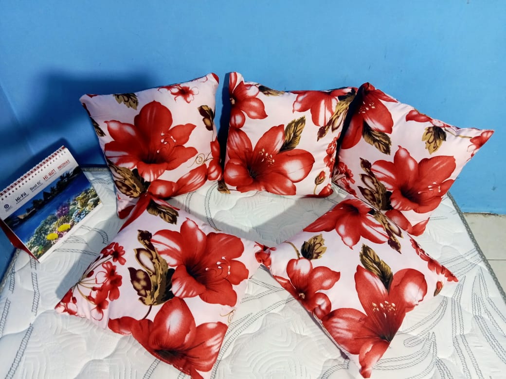 BANTAL SOFA 1 SET 5 PCS new motif isian dakron asli