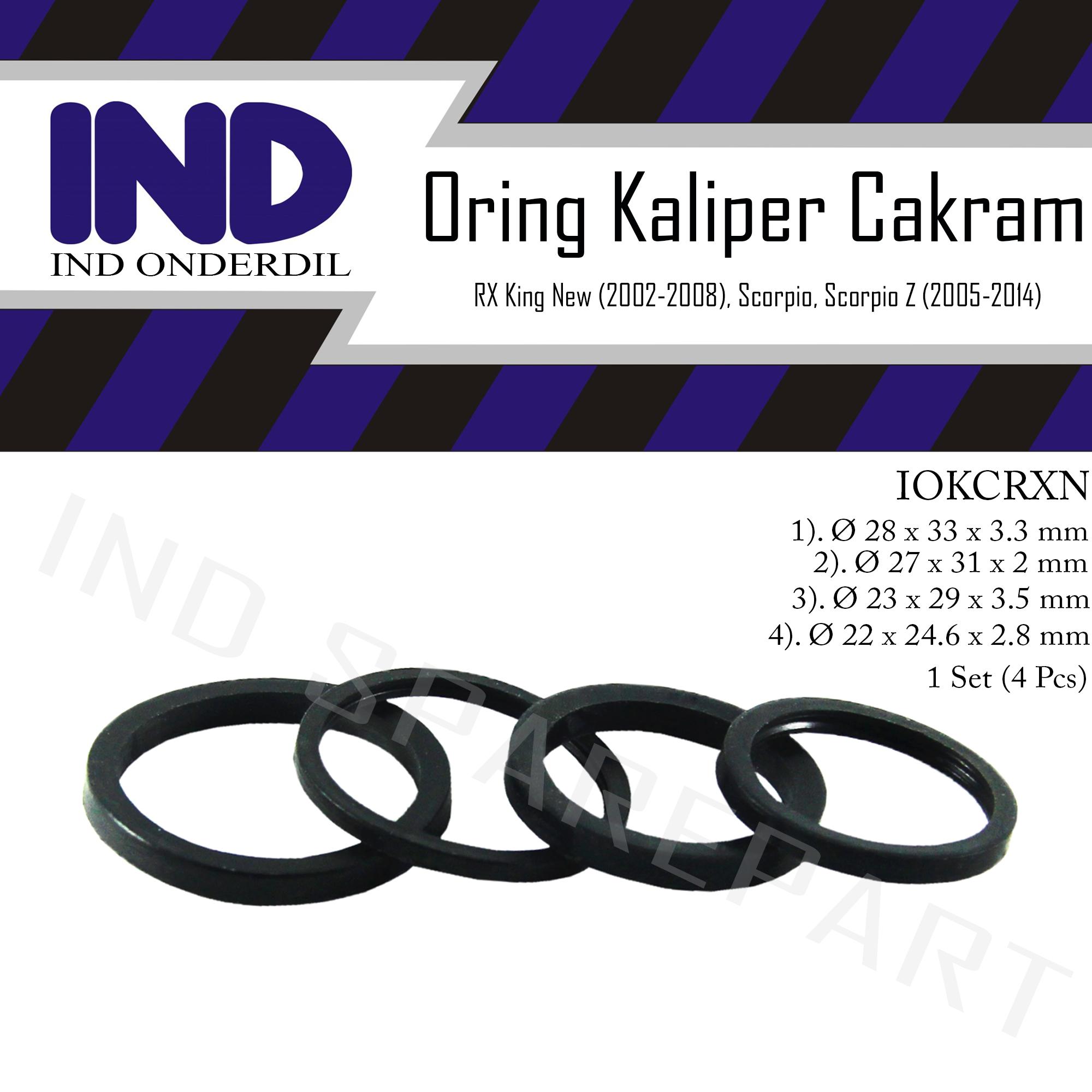 Oring-O Ring-Karet-Seal-Sil Piston Kaliper-Caliper Cakram Kepala Babi-Baby Depan Set Yamaha RX King-RXKing New 2 Piston & Scorpio & Scorpio Z - Jenama IND ONDERDIL Harga 3,340 Ringgit*Penghantaran Percuma