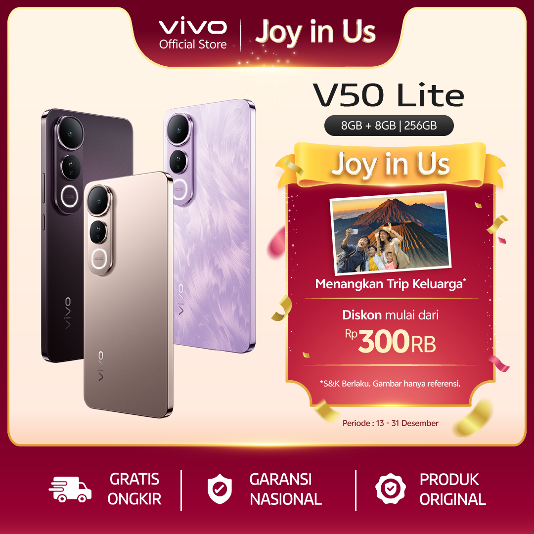 [NEW LAUNCH] V50 Lite 4G (8/256) - AI Aura Light Potrait, AI Erase, 90W FlashCharge, 32MP Front Camera Harga  3,799,000 Ringgit*Penghantaran Percuma