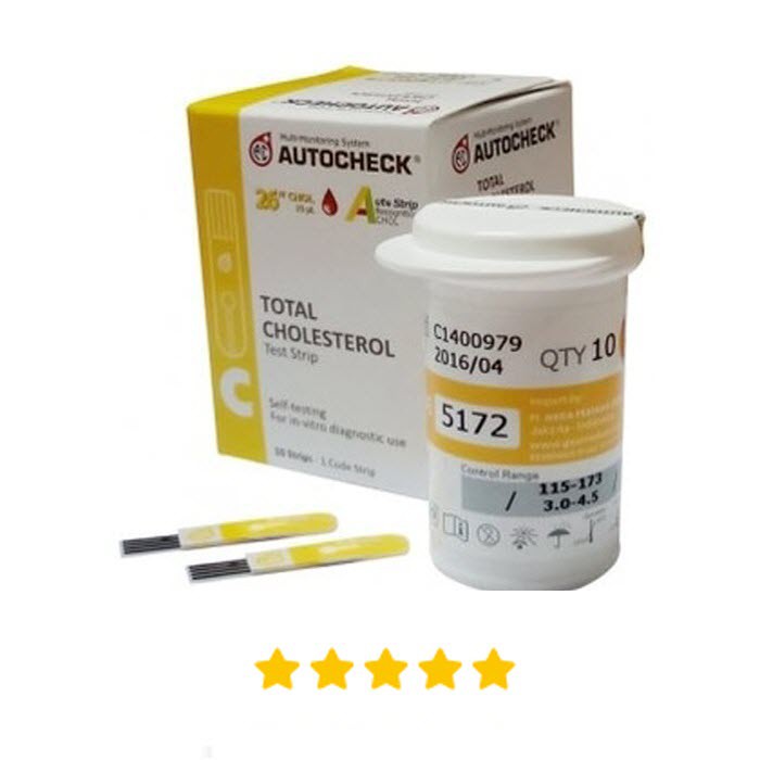 AutoCheck cholesterol strips Harga 164,000 rupiah*Gratis Ongkir
