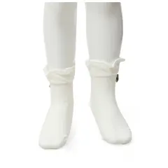 Hamlin Candie Kaos Kaki Pendek Anak Wanita Bow Tie Ruffle Childrens Socks Comportable Material Cotton ORIGINAL - White