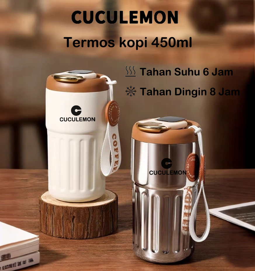 Cuculemon coffee thermos Digital led tumbler coffee aesthetic bottle drinking hot water stainless 450m…
