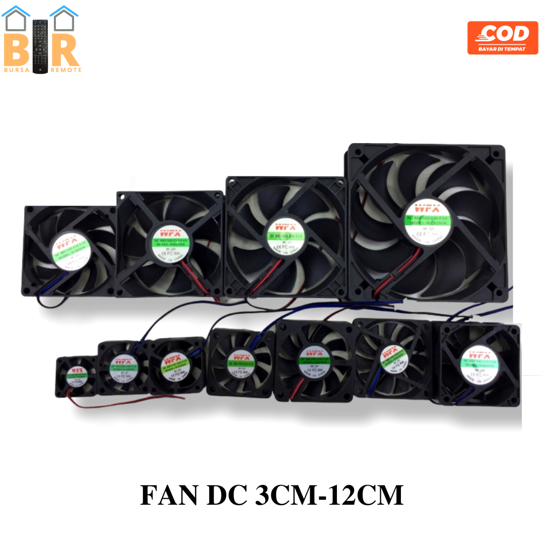 Mini Cooling Fan Dc 3CM - 12CM 3010 4010 4020 5012 6010 6015 6025 7015 8025 9025 12025 12V 1A dc CPU Include Connector 2 PIN Harga 7,900 rupiah*Gratis Ongkir