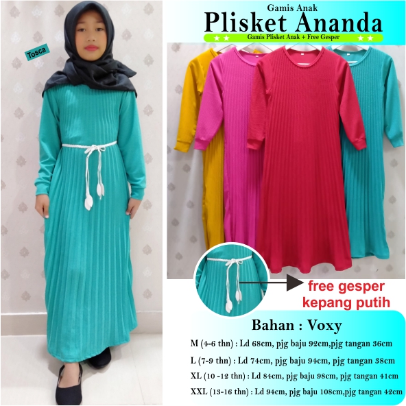 Iyama 433 Gamis Plisket Anak Ananda Gamis Anak Free Gesper Kepang Lazada Indonesia