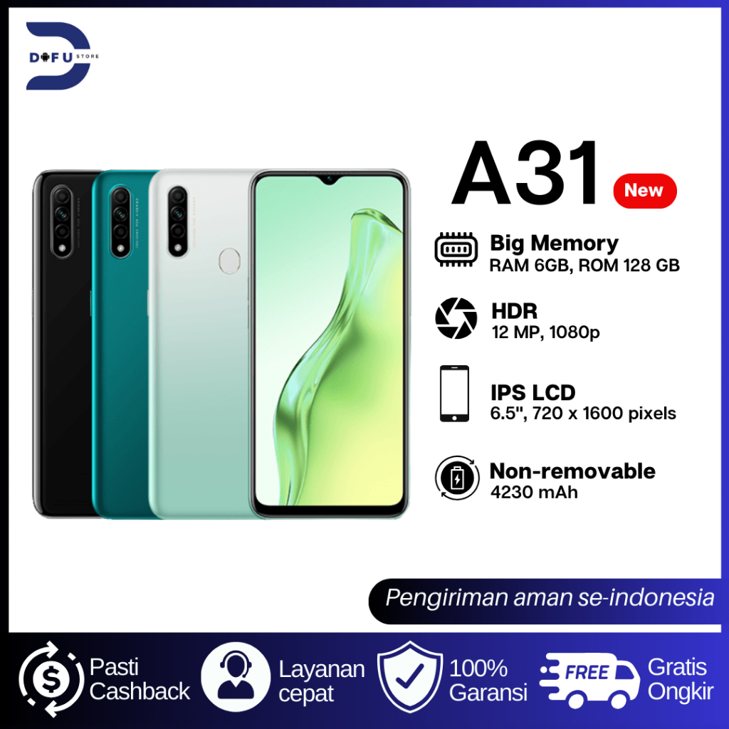 [PROMO] HP A31 RAM 6/128GB FREE GARANSI 1 TAHUN Harga  869,000 Ringgit*Penghantaran Percuma