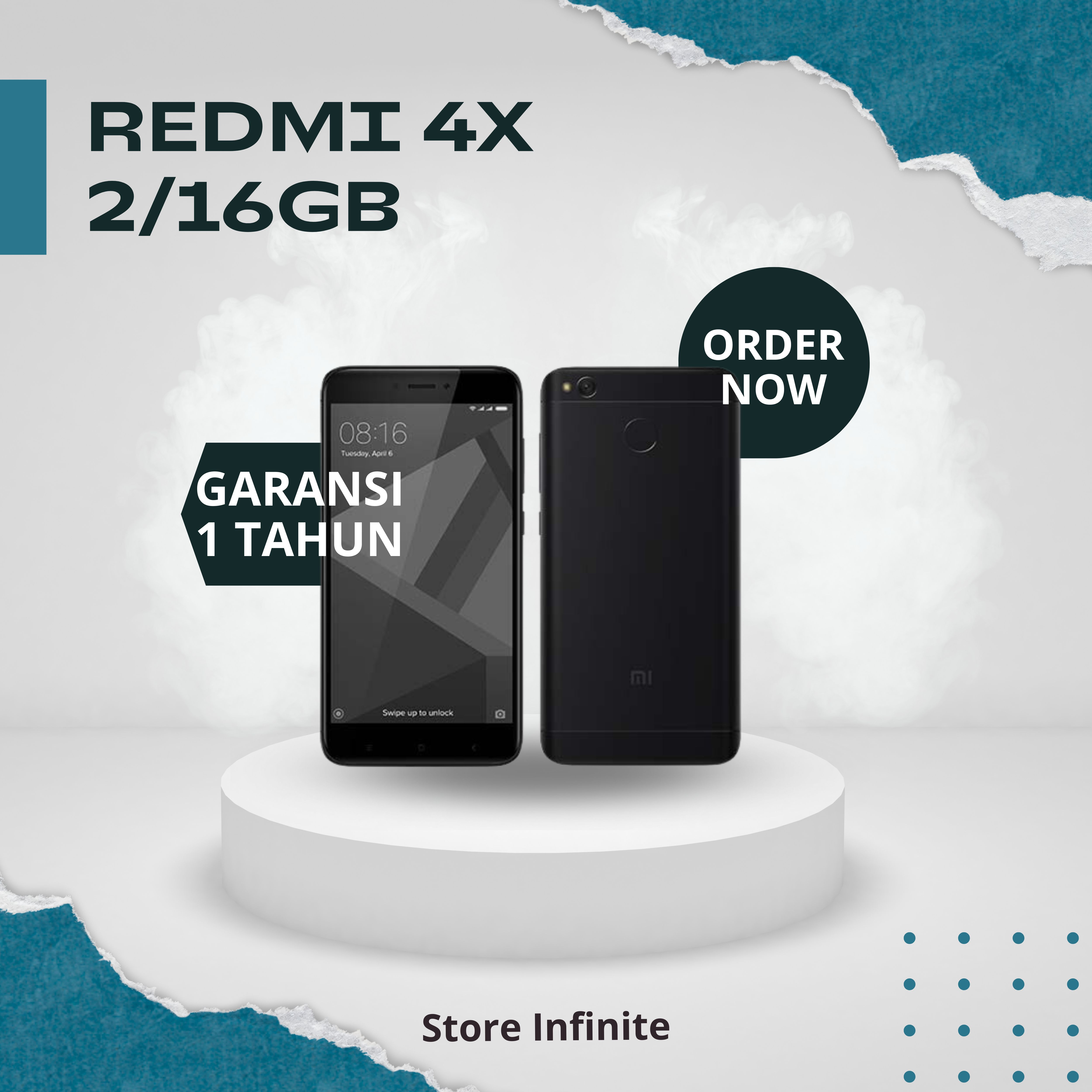 XIAOMI REDMI 4X RAM 2/16GB FULLSET GARANSI TOKO 1 TAHUN Harga  750,000 Ringgit*Penghantaran Percuma
