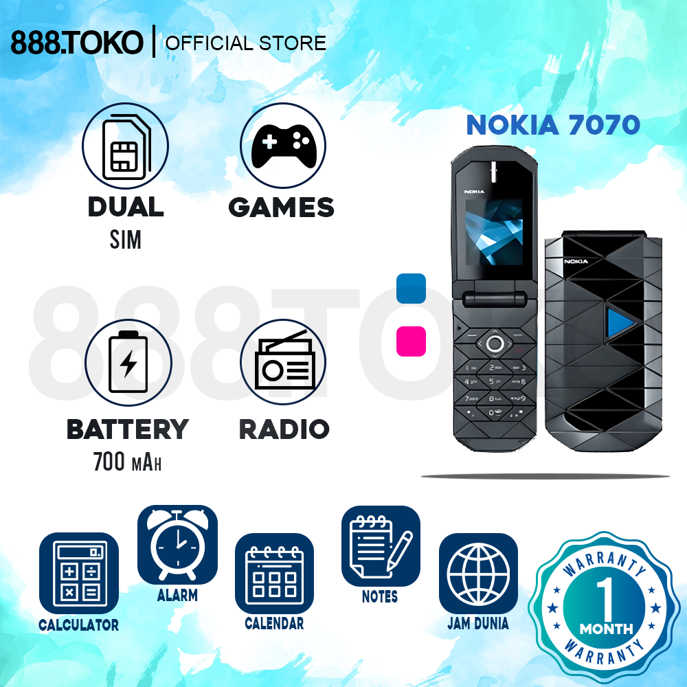 Hp Nokia 7070 Model Flip Dengan Warna Bagus Dan Murah Harga 699,000 rupiah*Gratis Ongkir
