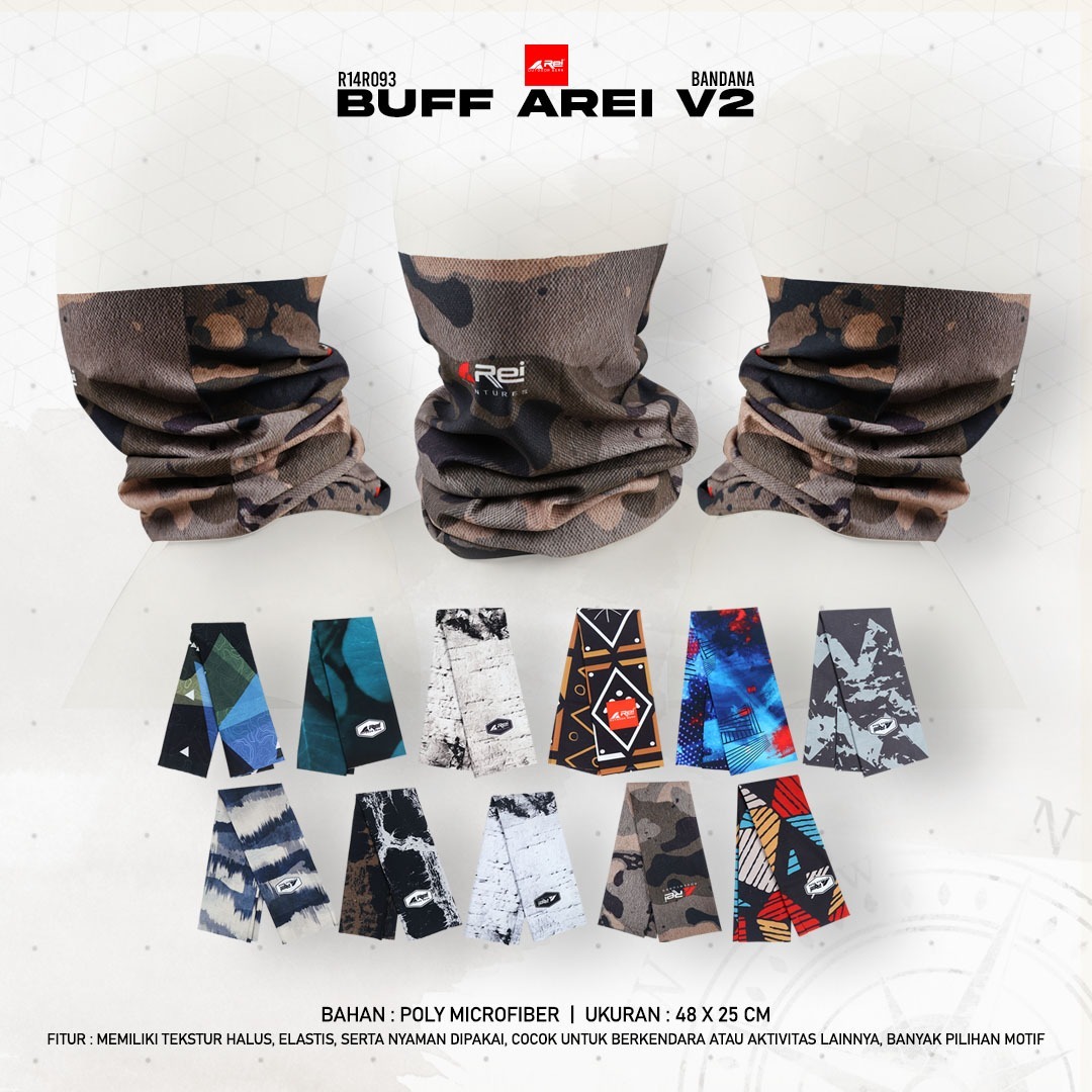 Buff Bandana Arei V2 Arei Outdoorgear Harga 45,000 rupiah*Gratis Ongkir