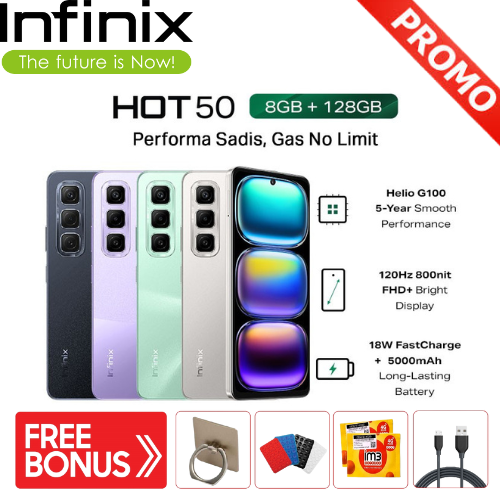 Infinix Hot 50 8/128Gb - Mediatek Helio G100 Giá 1,530,000 Đồng*Miễn phí vận chuyển
