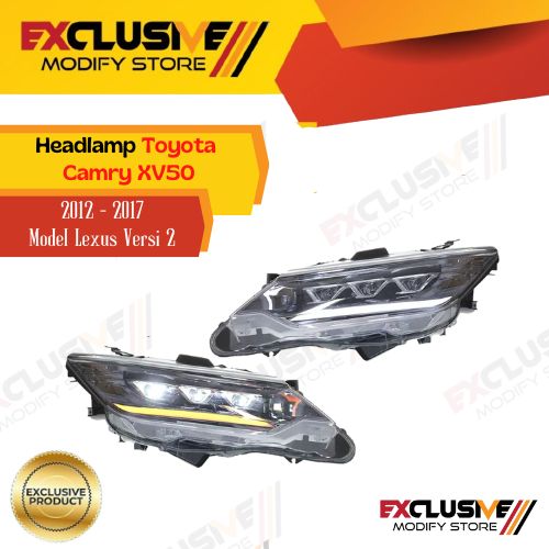 Head lamp Toyota Camry XV50 (2012-2017) Lexus models version 2 Triple projector full LED Harga 13,390,000 rupiah*Gratis Ongkir