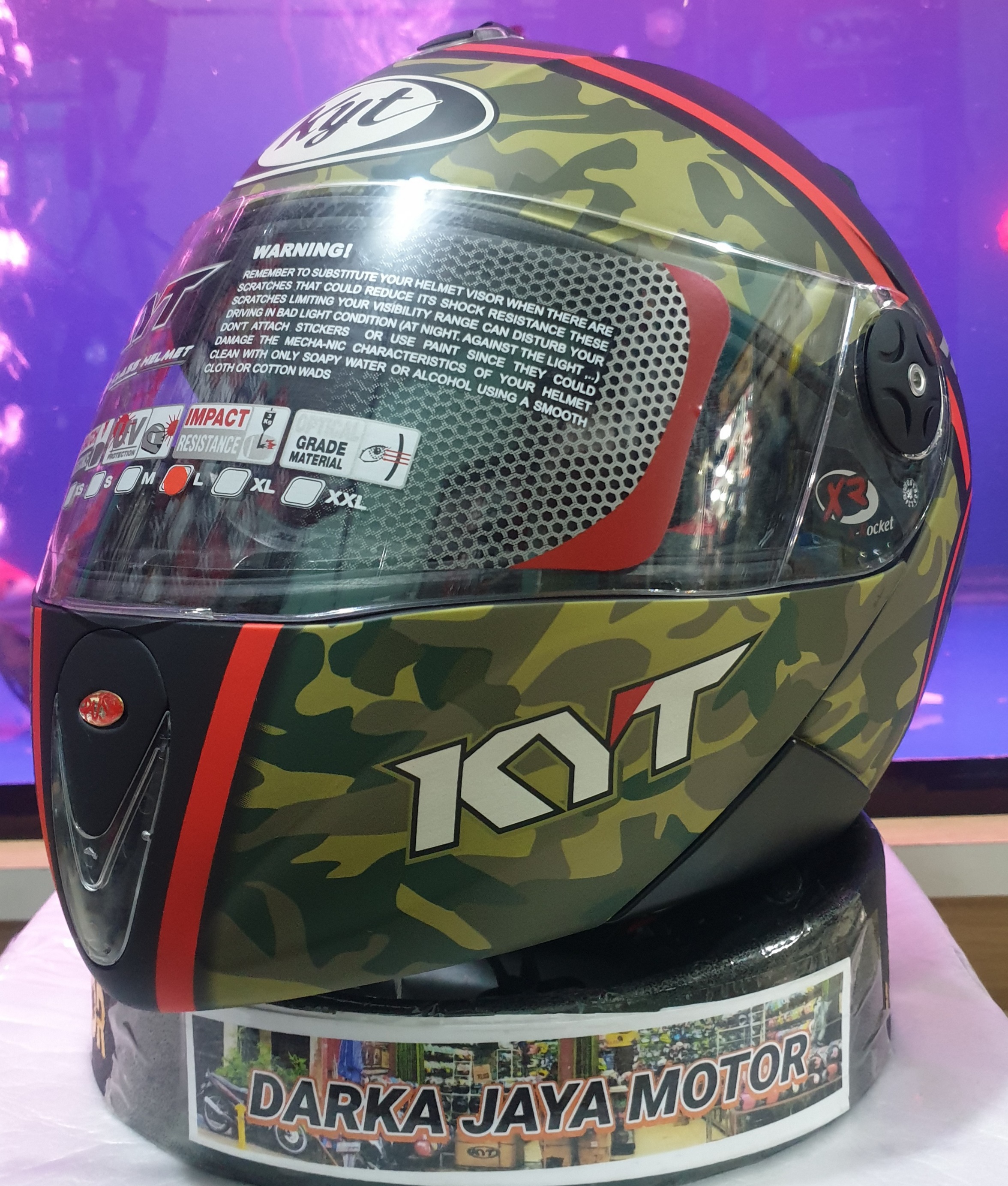 kyt x-rocket #3 black doff/green/red 