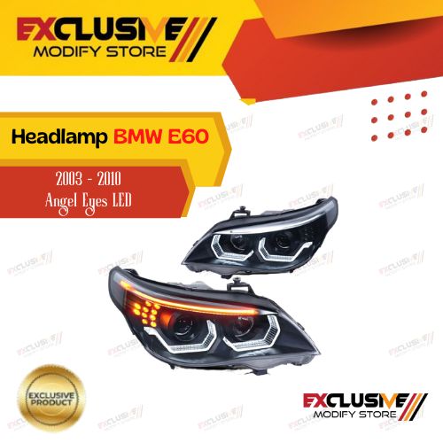 Headlamp BMW E60 LCI/pre-LCI (2008 - 2010) / (2003 - 2007) Angel Eyes led day running light Harga 15,350,000 rupiah*Gratis Ongkir