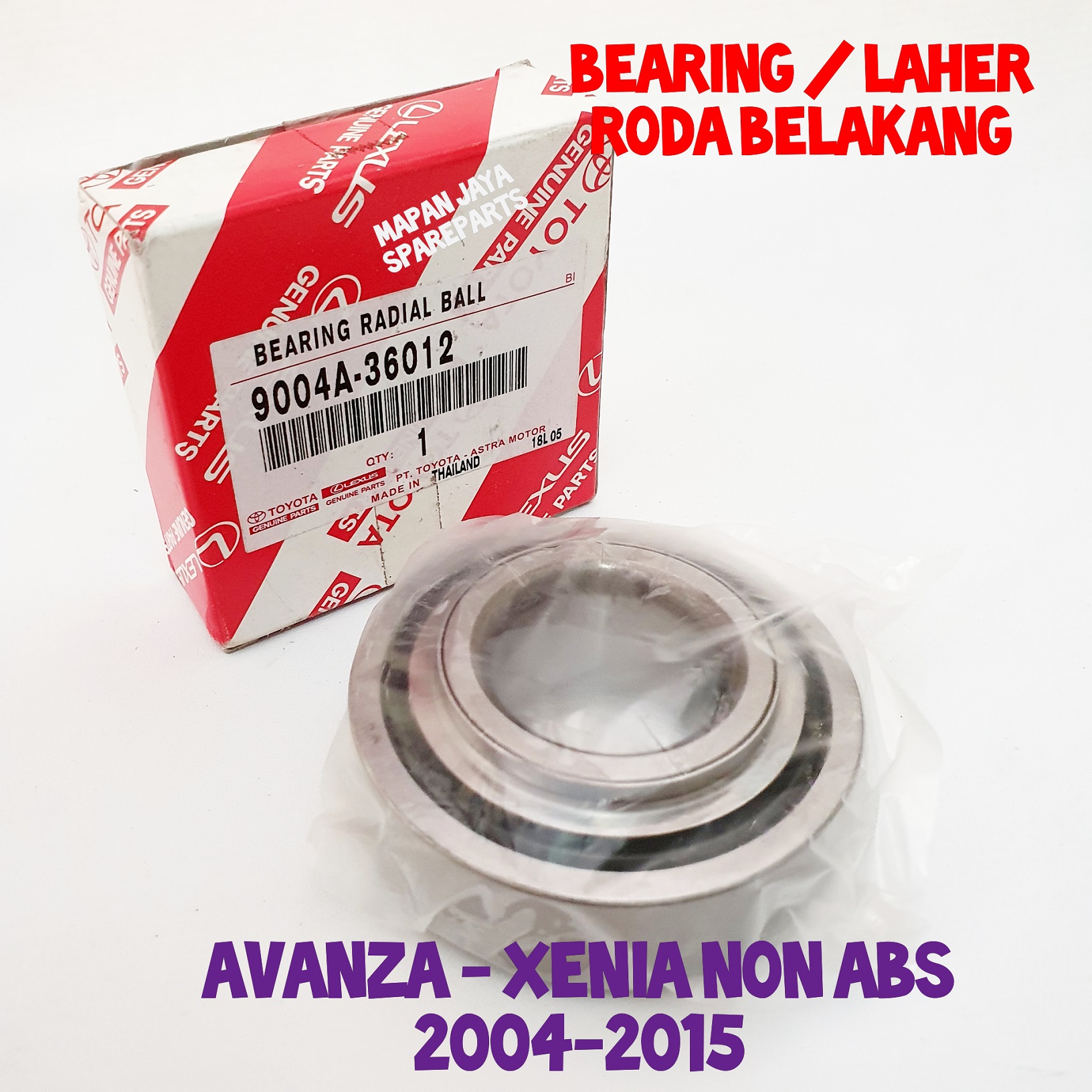 BEARING REAR WHEEL TOYOTA - LAHER RODA BELAKANG AVANZA XENIA Harga 342,900 rupiah*Gratis Ongkir