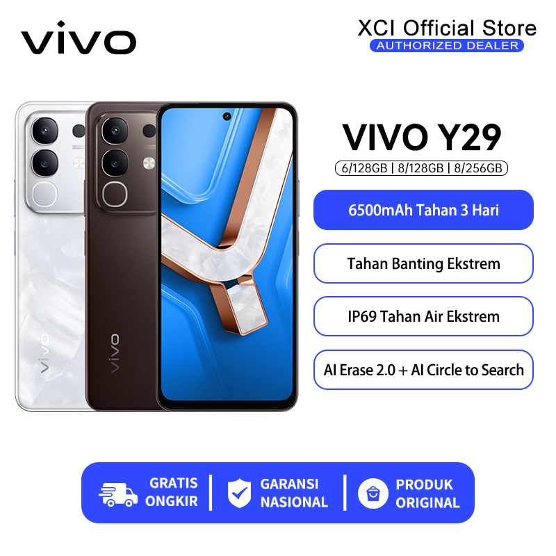[ Official Store ] Vivo Y29 8/128GB (8+8GB Extended RAM) AI Erase 2.0 + AI Circle to Search Harga  2,899,000 Ringgit*Penghantaran Percuma