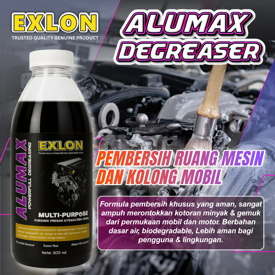 Exlon - Alumax Powerful Degreaser (500 ml) Vehicle Engine Scale Remover & Undercarriage Cleaner Cleans Stubborn Oil Scale and Dirt More Powerfully Harga 38,999 rupiah*Gratis Ongkir