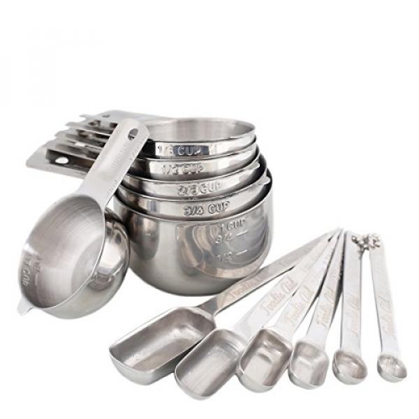 12 Piece Stainless Steel Mengukur Cangkir dan Sendok Combo Set-Stackable Heavy Duty Kualitas-SEMPURNA untuk Kering dan Bahan Cair Oleh Foodie Aid