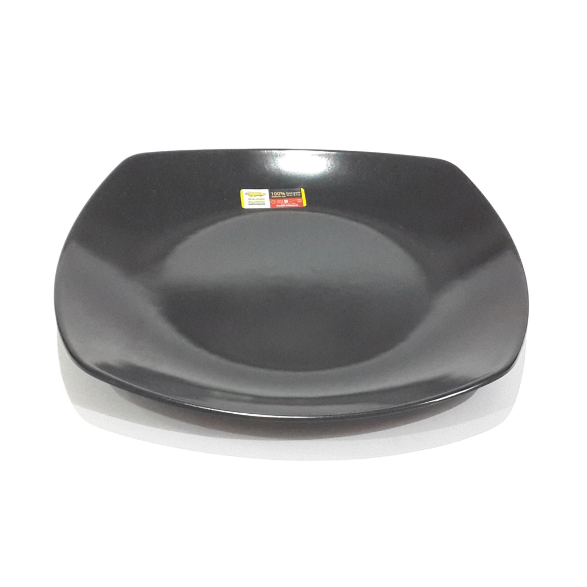 2 Pcs P0509 Piring Melamin Kotak Ceper 9 inc Hitam Golden Dragon