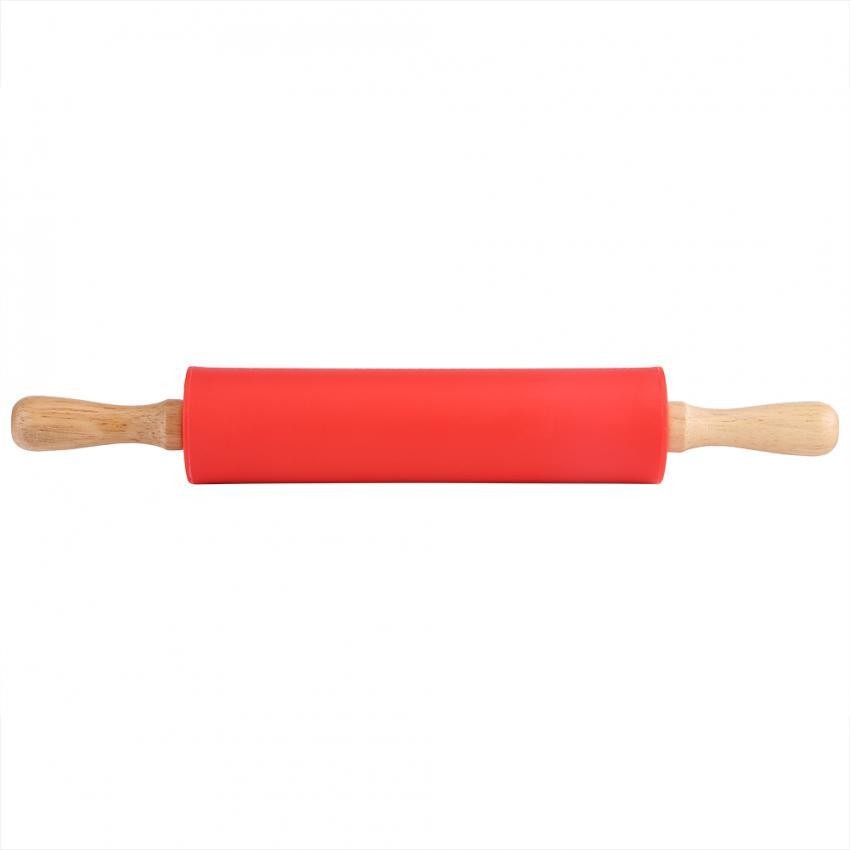 38 Cm Non-stick Silicone Rolling Pin dengan Kayu Handle Pastry Dough Flour Bakeware Dapur Tool Sets-Intl