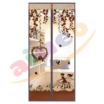 AIUEO Magic Mesh Tirai Magnet Anti Nyamuk Motif Couple And Bird…