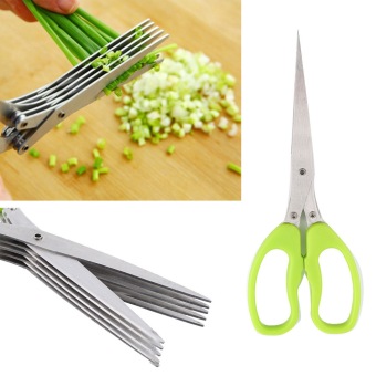 Allwin Stainless Steel 5 Gunting Pisau Potong Memotong-motong Gunting Tajam Ramuan Alat Dapur Pebruari 2019 - 2 Allwin Stainless Steel 5 gunting pisau potong memotong-motong gunting tajam ramuan alat dapur - 2
