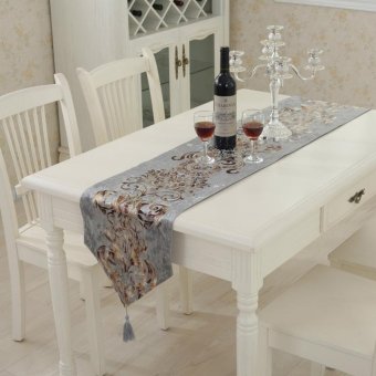 Classic Modern Cotton Linen Table Table Runner color:#4size:33*180cm - intl ...