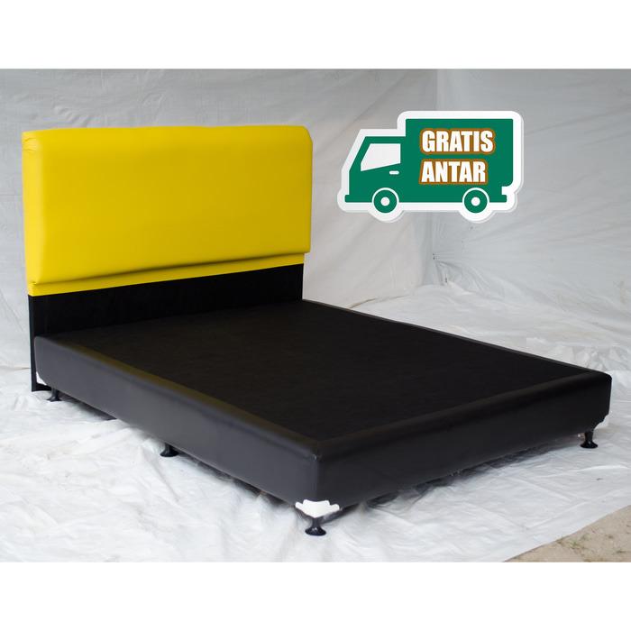 Divan Sandaran tempat tidur untuk kasur springbed kuning