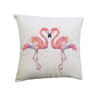 Flamingo Painting Linen Cushion Cover Throw Waist Pillow Case SofaHome Decor E - Intl April 2019 - 2 Flamingo Painting Linen Cushion Cover Throw Waist Pillow Case SofaHome Decor E - intl - 2