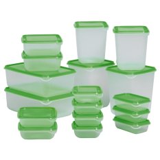Ikea Pruta 17 Set in One Wadah Penyimpanan Transparan Toples Transparan - Hijau