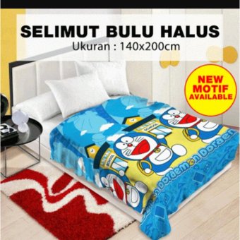 Selimut bulu Doraemon planel karakter 3D kualitas import(ukr 150x200)