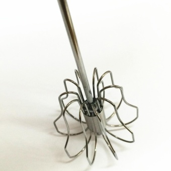 Gambar Produk Stainless Steel Whisk Stirrer Mixing Mixer Egg Beater Milk Coffee Rotate Hand Kitchen Tool Baking Tools - intl Lengkap