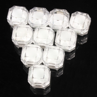 ... 10pcs Batal Acrylic Cincin Anting Tampilan Box Storage Organizer Putih Pad intl 2