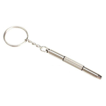 Mini 3 in1 Keychain ponsel dengan lensa kacamata hitam perhiasan obeng alat Kit perbaikan