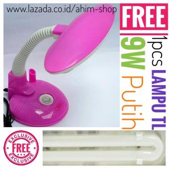 SHIGEN Lampu Meja, Belajar, Kerja, Baca, Desk Lamp SG-306 + FREE 1pcs Lampu TL 9W (Putih Terang) ...