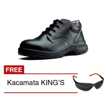 Gambar King s KWS 701 X Sepatu Safety   Hitam + Gratis Kacamata Safety KING S
