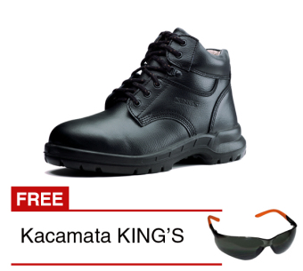 Gambar King s KWS 803 X Sepatu Safety   Hitam + Gratis Kacamata Safety KING S