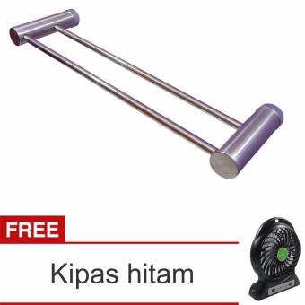 Lanjarjaya Stainless Steel Dinding Mount Pemegang Gantungan HandukBar Di Kamar Mandi + Kipas Hitam