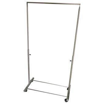 Lanjarjaya Stainless Steel Rak Gantungan Baju 1 Palang + RodaAbjustable