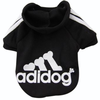 Gambar Lovely Soft Winter Pet Clothes Costume Adidog Sweater ClothingJacket Teddy Dog Hoodie Puppy Apperal Coat black S