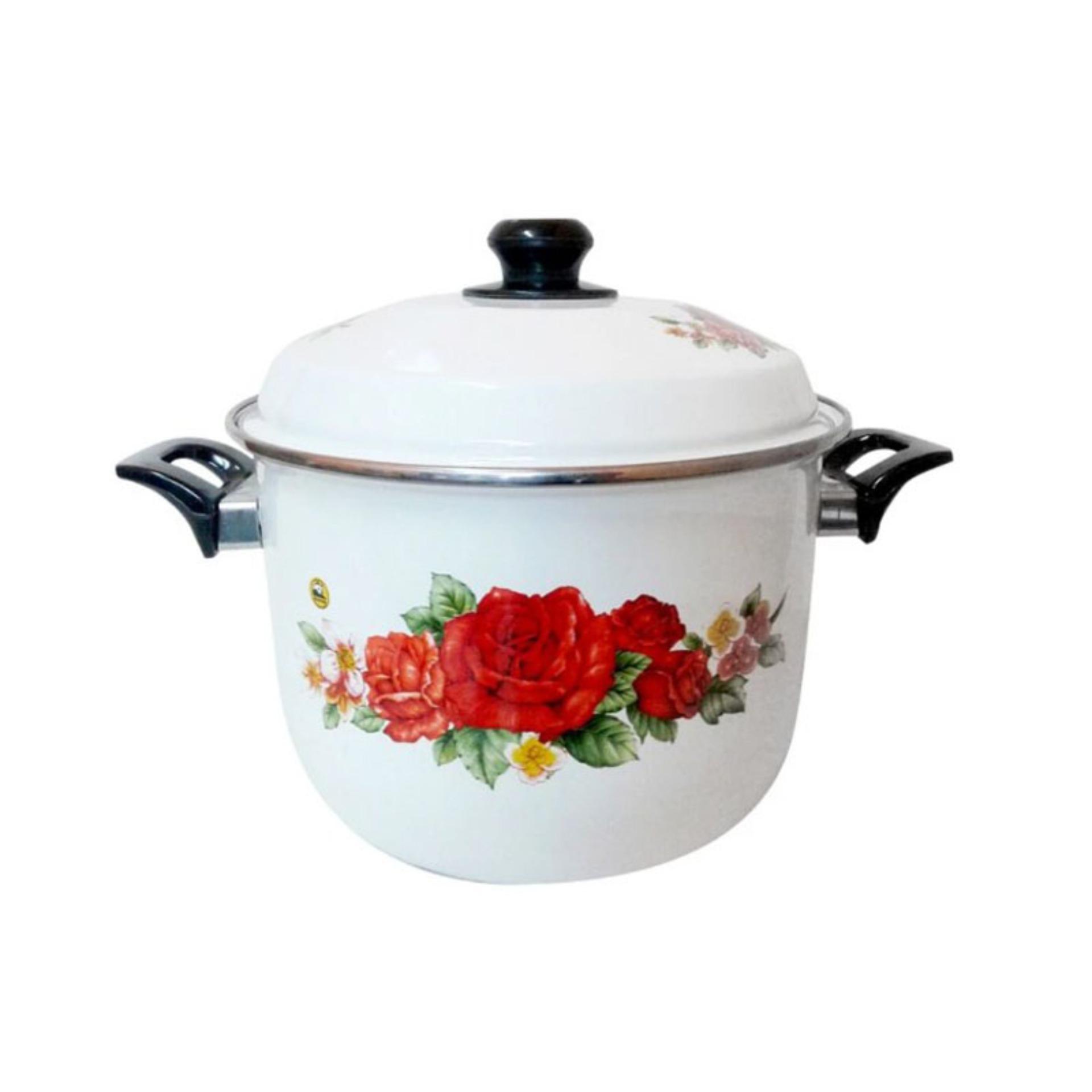 Maspion Panci Stock Pot Enamel 30cm - Putih