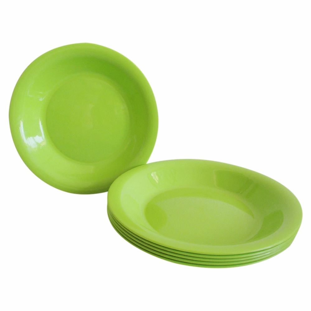 Mitra Loka Piring Makan 13.8cm Plastik Bulat Set 6Pieces / Piring Makan / Piring Penyaji / Piring Bulat / Dinner Set / Perlengkapan Makan Dan Minum
